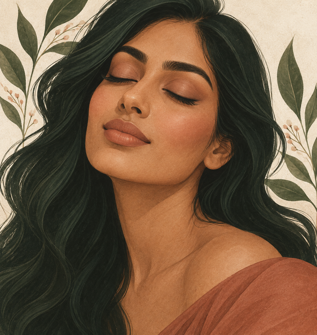 Botanical beauty illustration